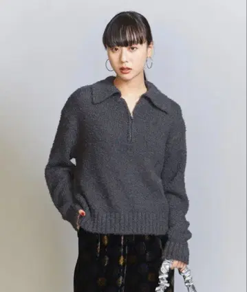 BEAUTY&YOUTH 하프 지퍼 니트 풀오버