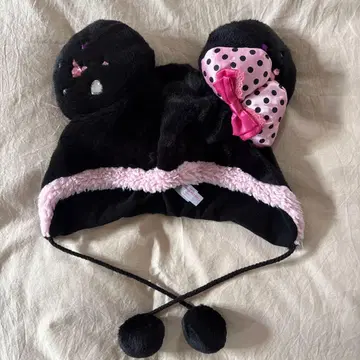 디즈니 미니 팬캡 블랙 핑크