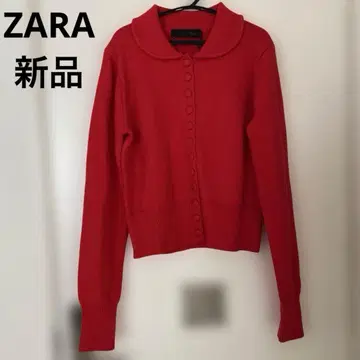 새상품 ZARA 피터팬 옷깃 빨간색 니트