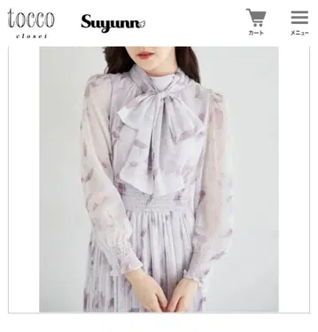 [ 새상품급 ] tocco closet 리본 포함 셔링 플리츠 원피스