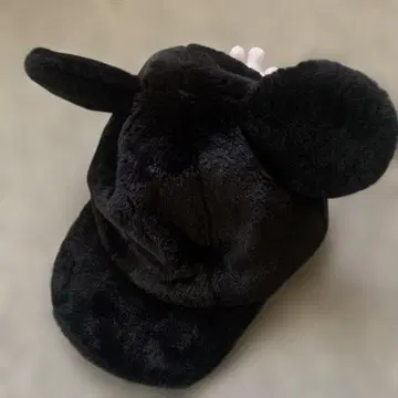 디즈니 미키 퍼 캡 모자 블랙