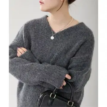 IENA 알파카 MIX 스트레치 니트 그레이