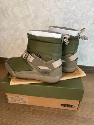 keen 스노우부츠 23 카키 방한 후드로메오 숏부츠