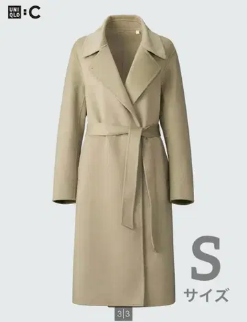 UNIQLO 더블 페이스 랩 코트 베이지 2WAY 사양