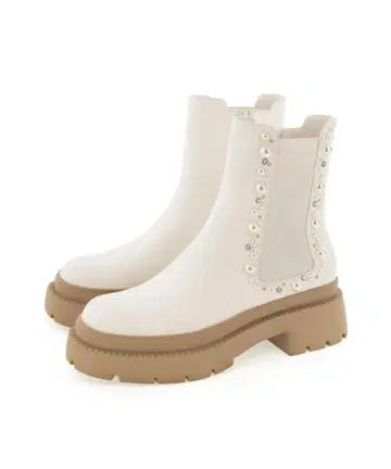 RANDA 화이트 사이드 고어 부츠 펄 사이즈 S