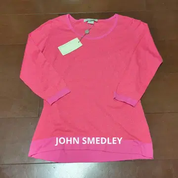 [ 미사용 새상품 ] JOHN SMEDLEY 핑크 스트라이프 니트 S