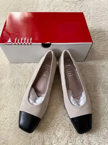 fitfit 플랫슈즈 블랙 x 베이지 22.5cm
