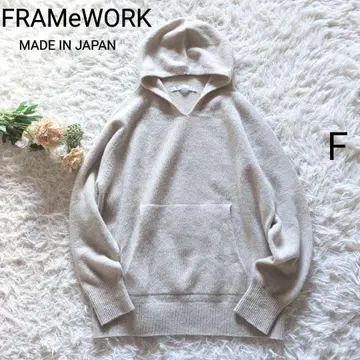 FRAMeWORK 캐시미어 혼방 후드 부착 니트 베이지 F