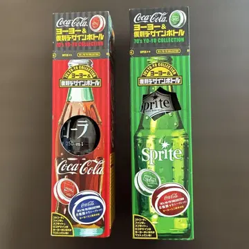 [ 미사용 ] 코카콜라 70's 복각 디자인 보틀 & 요요 2점 세트