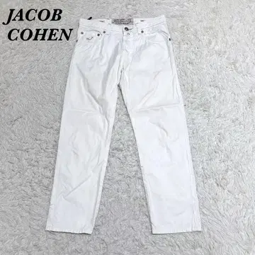 JACOB COHEN 테이퍼드 코튼 팬츠 치노 팬츠 32 화이트