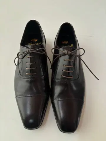 미사용품 일본제 가죽 신발 25.5cm 해피 워커 다크 브라운 신사 수트