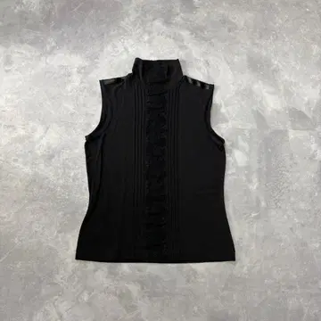 에트로 ETRO 하이넥 레이스 슬리브리스 티셔츠