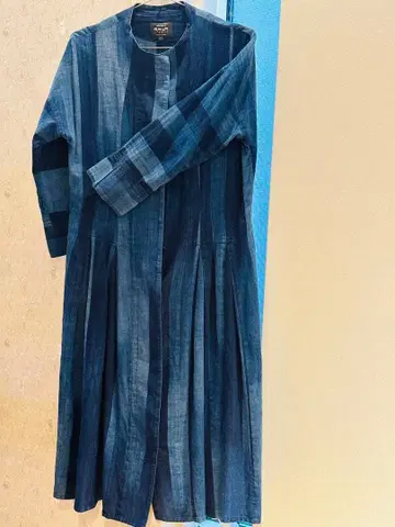 기우에몬 GEIMON 데님 스트라이프 롱 원피스