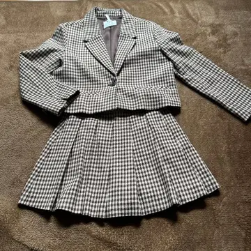 ZARA 체크 무늬 스커트 셋업 11-12