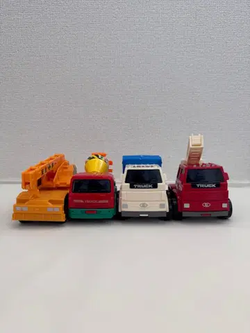 미니카 세트 4대 크레인 자동차 덤프트럭 쓰레기 수거차 소방차 힙스터