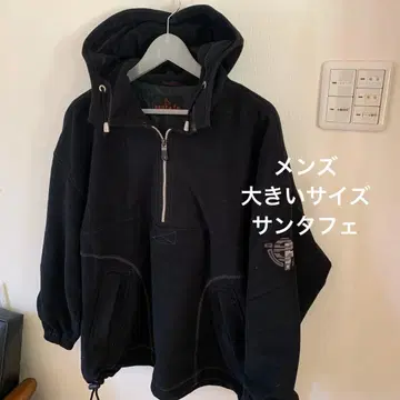 새상품급 산타페 남성용 후드 부착 블랙 플리스 자켓 빅 사이즈