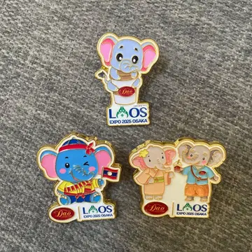 오사카 간사이 엑스포 라오스 핀 배지 3개