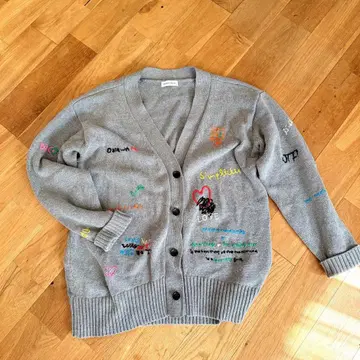 MASON SPECIAL 자수 그레이 긴팔 가디건