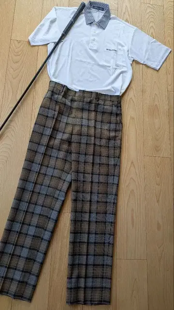 프링글 오브 스코틀랜드 남성용 체크 골프 겨울용 허리 83 팬츠