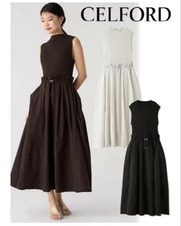 CELFORD 셀포드 드로스트 니트 도킹 원피스