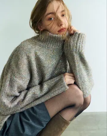 새상품 Cygne 시뉴 라메 숏 니트 풀오버 Aurore 멀티 컬러