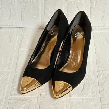 Rady 레이디 골드 토 스웨이드 펌프스 블랙 하이힐