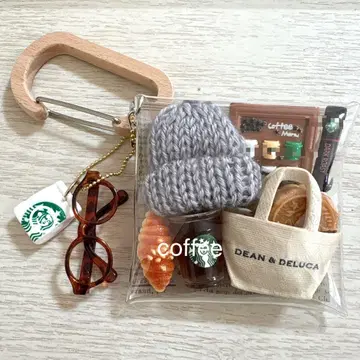 가챠 파우치 DEAN&DELUCA 커피 안경 니트 모자