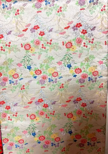 새상품 니시진 아이보리 꽃 후쿠로 오비