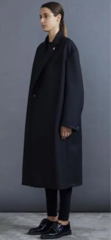 THE RERACS 에디션 블랙 울 롱 코트