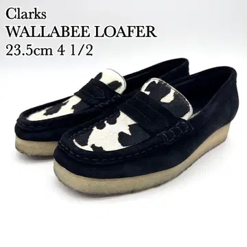 [ 새상품급 ] 클락스 왈라비 로퍼 블랙 스웨이드 카우 소 패턴 송치