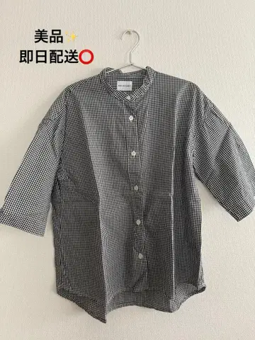 [ 새상품급 ] BLUE LAKE MARKET 브로드 체크 라운드 셔츠
