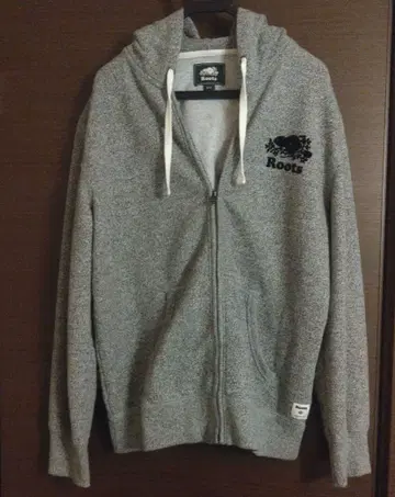 캐나다발 아웃도어 Roots(비버 Roots) 그레이 풀 집업 후드티