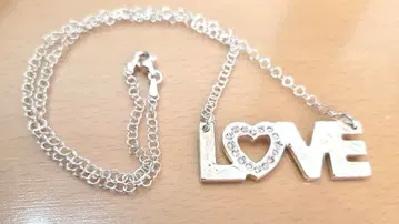 하와이안 주얼리 LOVE 하트 목걸이 실버