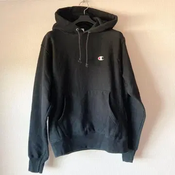 Champion 리버스 위브 블랙 후드티 S 사이즈