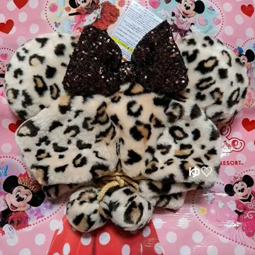 디즈니 팬캡 미니 레오파드 무늬 레오파드 브라운 택 포함 새상품
