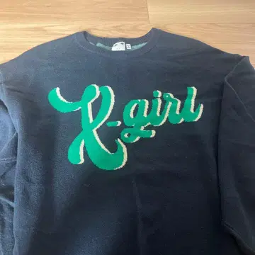 xgirl 네이비 로고 니트