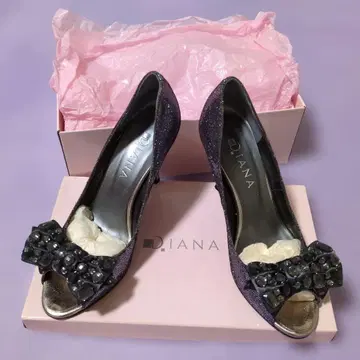 DIANA 글리터 오픈토 펌프스