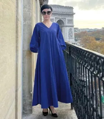 젠느 V넥 롱 원피스