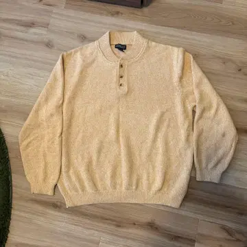 LANDS END 헨리넥 니트 XL 90's