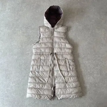 새상품급 noa-ge 퀼팅 후드 부착 충전솜 롱 베스트