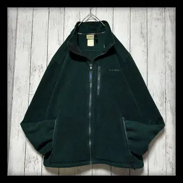 [ 80s 90s 엘엘빈 ] 플리스 자켓 자수 로고 XL 상당 짙은 녹색