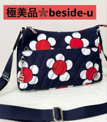 컨디션 최상 beside u 비사이유 숄더백 발수 꽃무늬 퀼팅