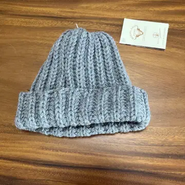 그레이 울 니트 모자 Made in England