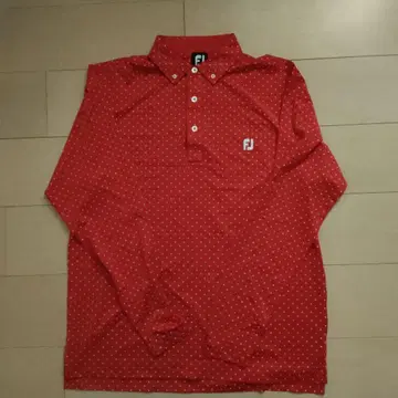 FJ 빨간색 도트 무늬 긴팔 피케 셔츠 2XL