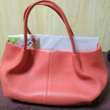 오렌지 가죽 핸드백 A4 대응