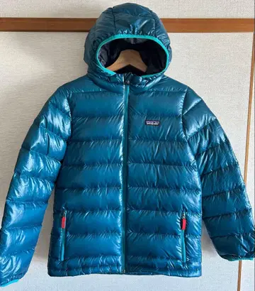 파타고니아 후드 부착 다운 자켓 파랑