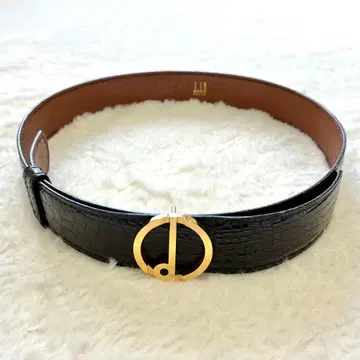 새상품급 Dunhill 던힐 벨트 골드 금장 장식 가죽 블랙