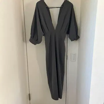 나이로 nairo 개더 V넥 원피스 그레이 M