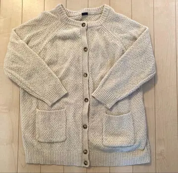 ichi 아이보리 베이지 루즈핏 울