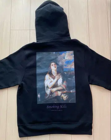 fr2 백 프린트 로고 후드티 smoking kills
